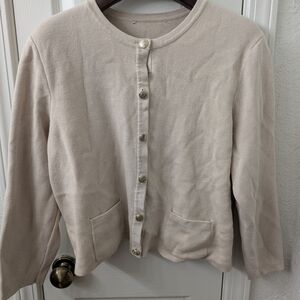 Nine West Cream Button-Up Cardigan